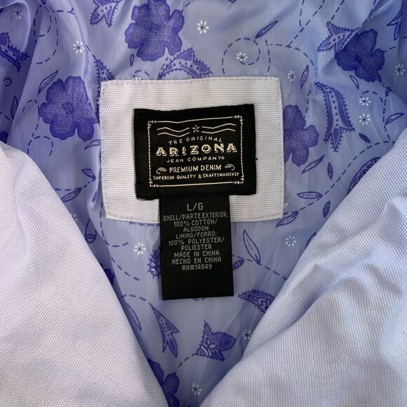 Arizona Jean Co Girls Large Trench Coat Jacket Light Purple Button Up Lined - Picture 3 of 14